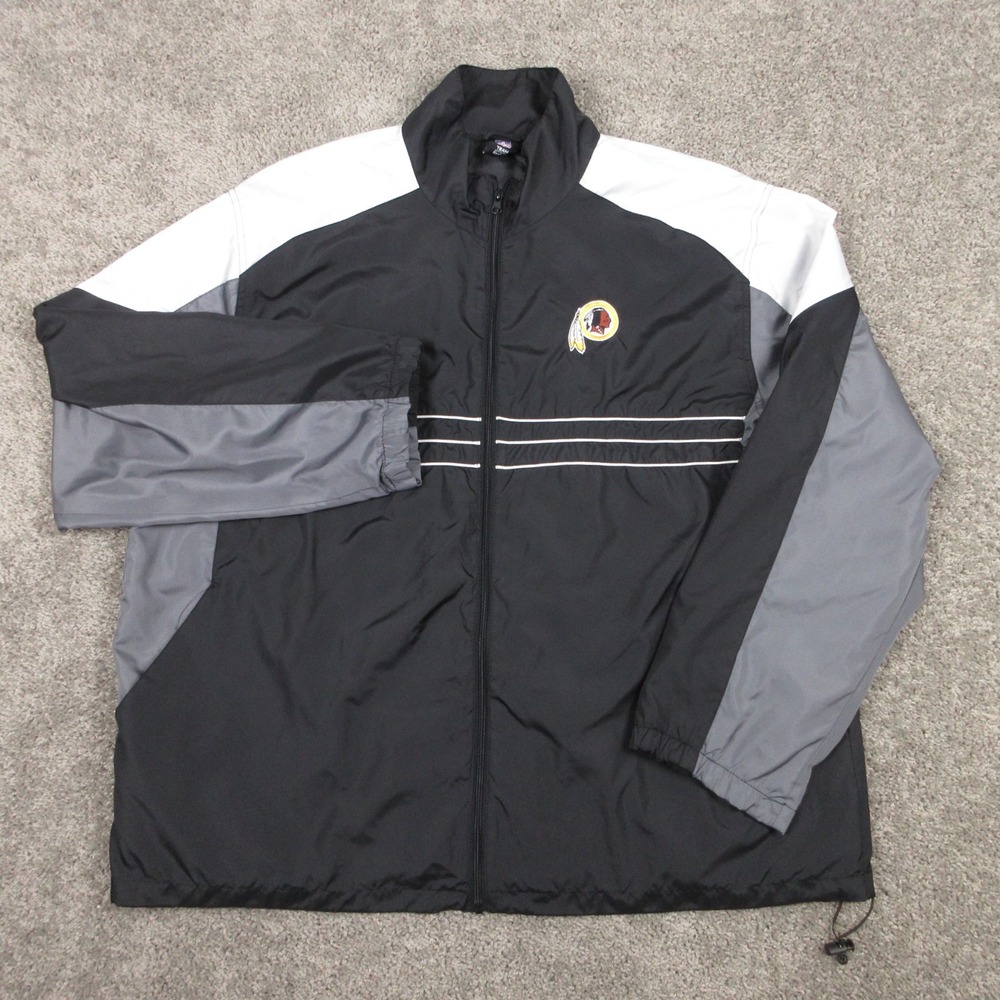 Washington‎ Redskins Jacket Mens 2XL Black Reebok Sports Illustrated Windbreaker